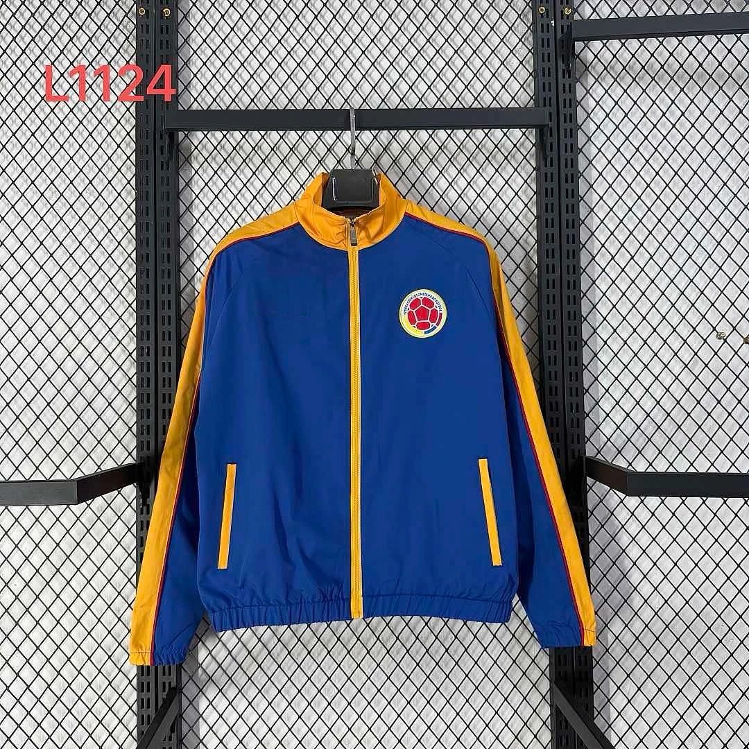 2026 Colombia Blue Yellow Shoulder Windbreaker
