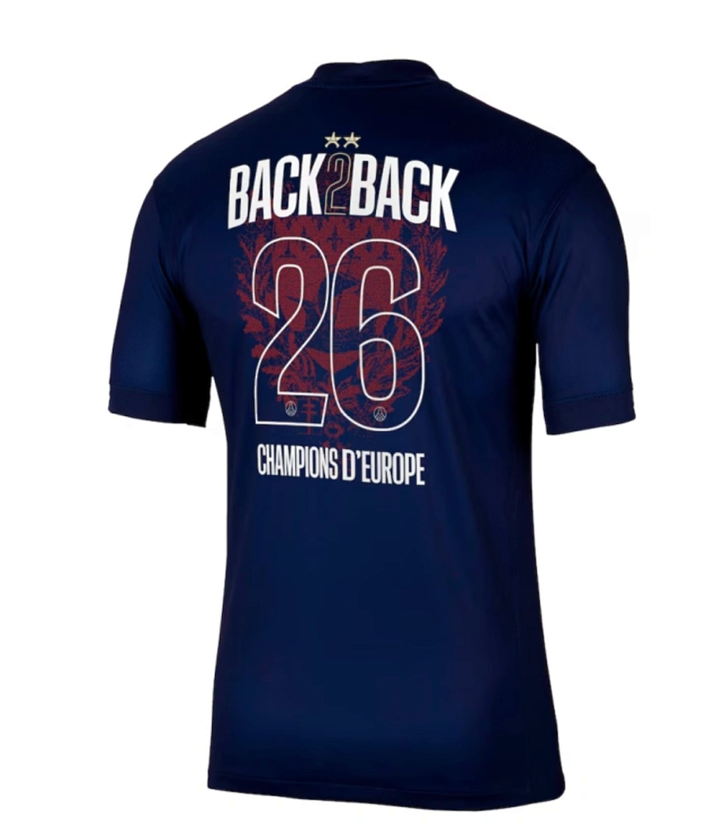 PSG Home Stadium Shirt 2025-26 - Champions of Europe 2026 Print