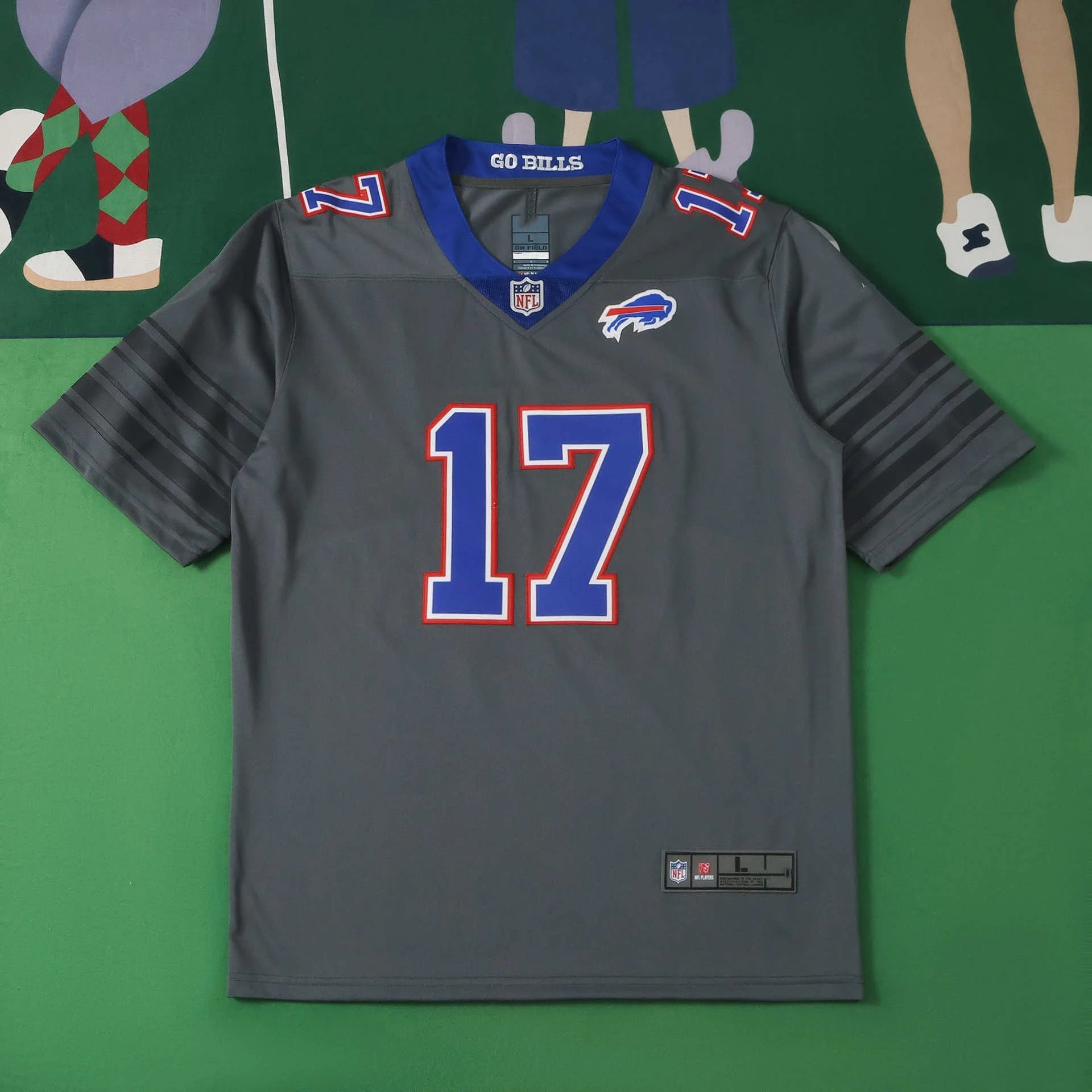 2026 NFL Buffalo Bills grey 17#ALLEN