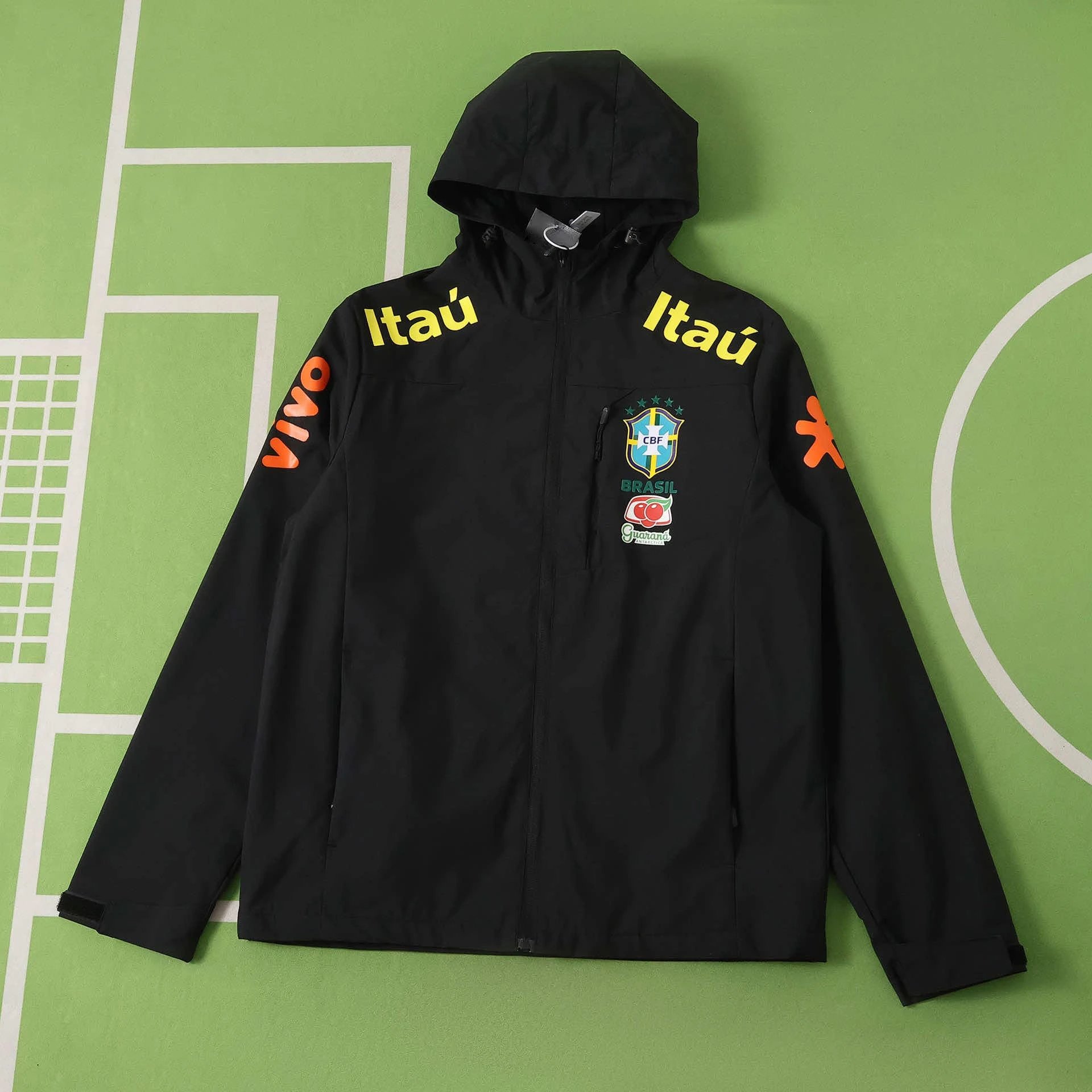 2526 Brazilian black hooded submachine jacket (please note customization information when placing the order, messages are not included)