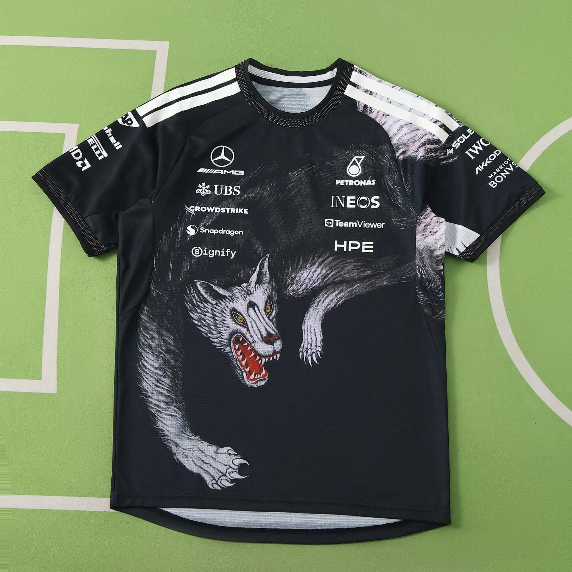 2026 F1 Mercedes-Benz Black Wolf Crew Neck T-Shirt