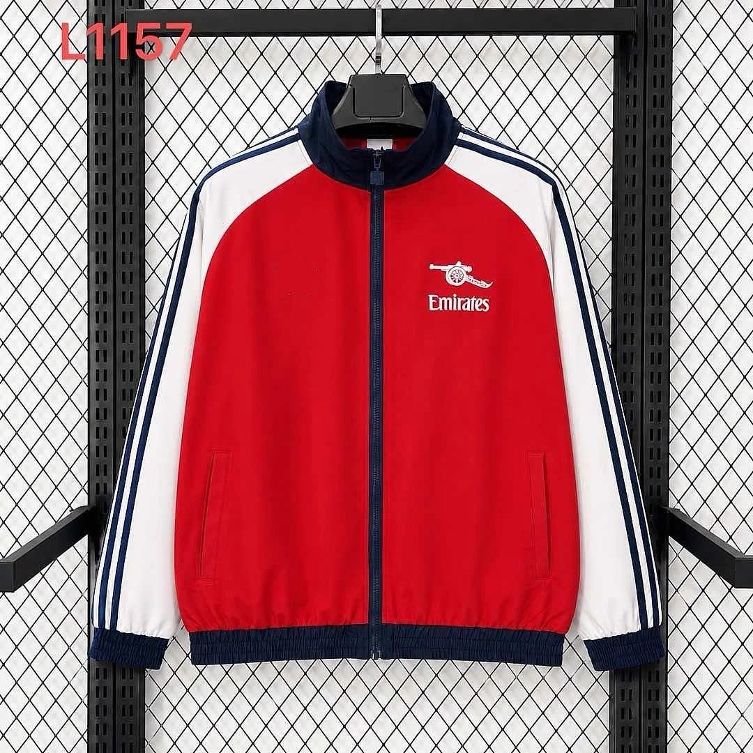 2627 Arsenal Red and White Arm Windbreaker