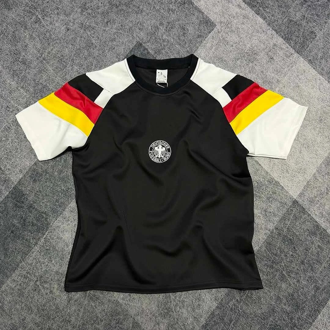 2026 Germany Black White Yellow Red Shoulder Casual T-Shirt