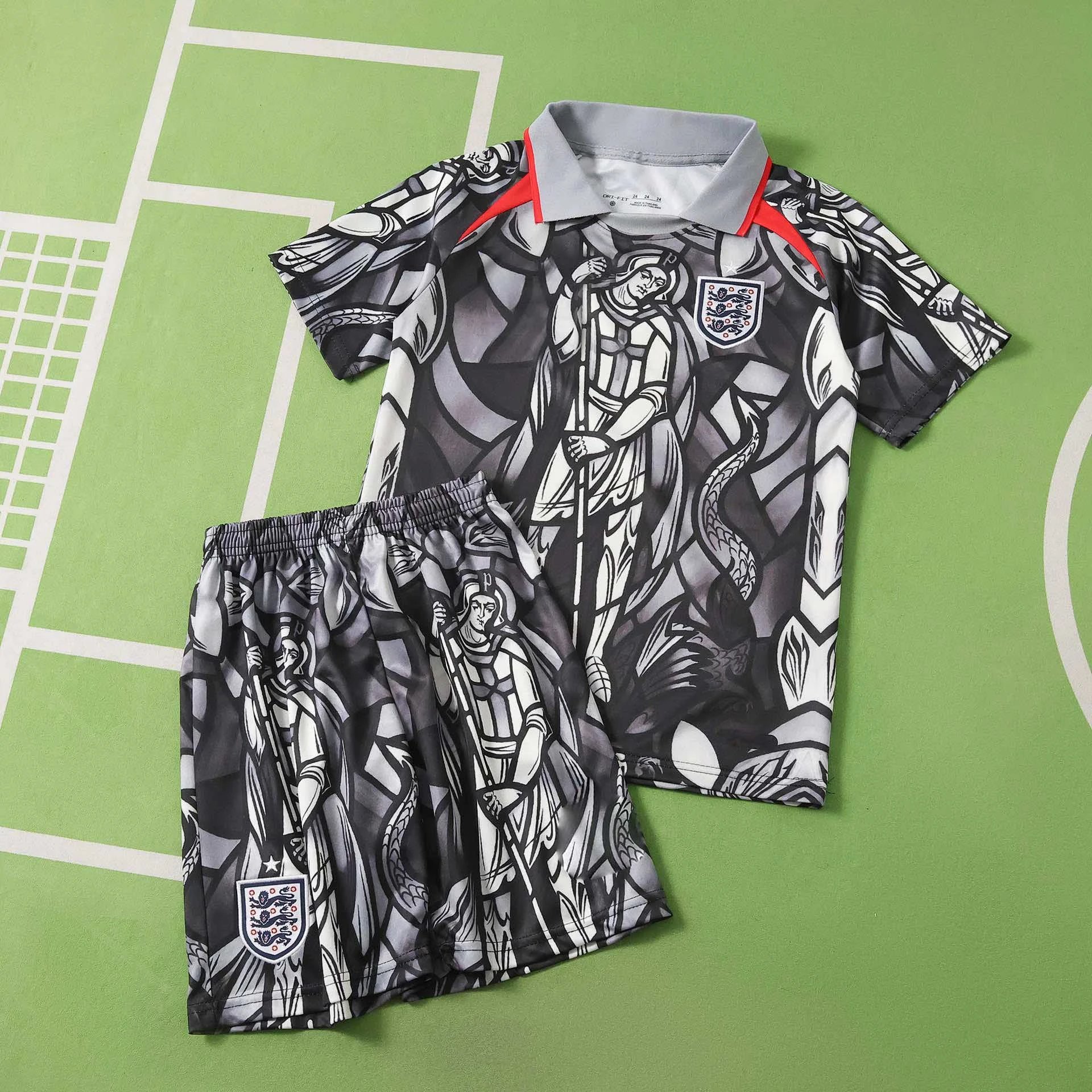 2026 England Grey and Red Shoulder Special Edition Kids' Clothing