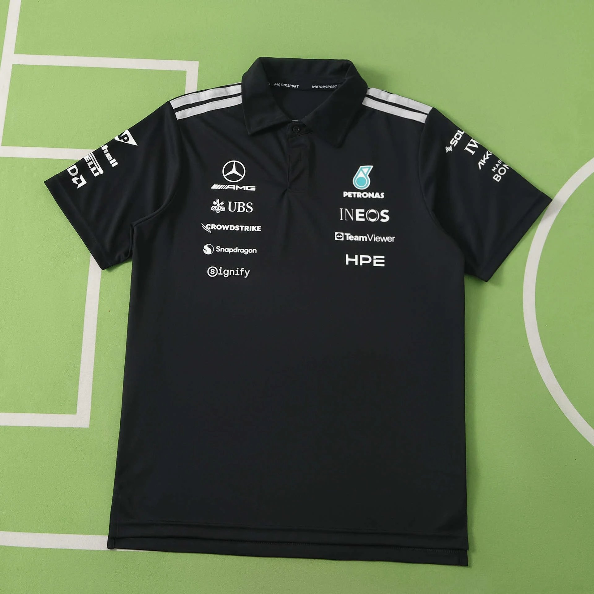 2026F1梅赛德斯奔驰黑色POLO衫