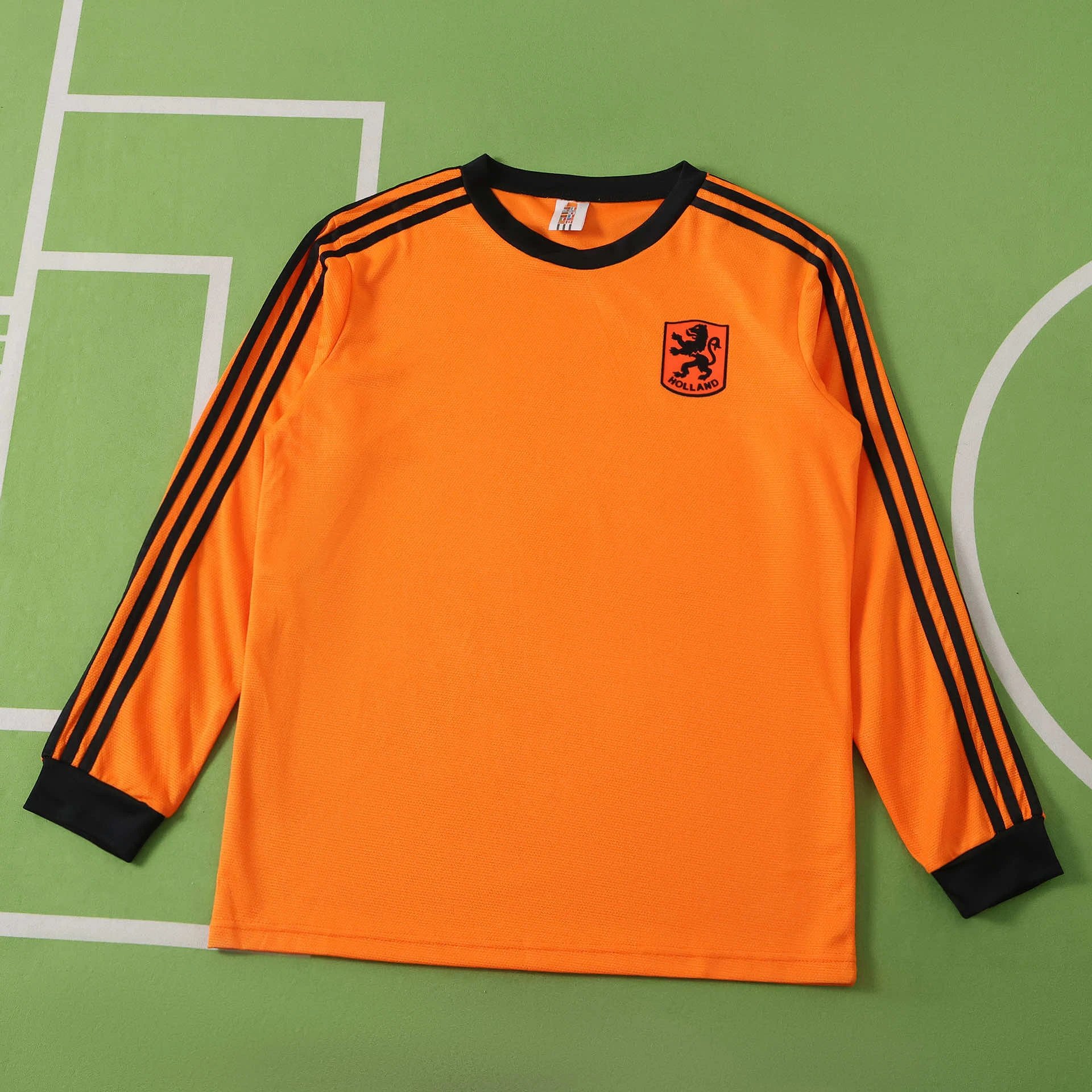 1980 Netherlands Home Orange Long Sleeve Thailand Version