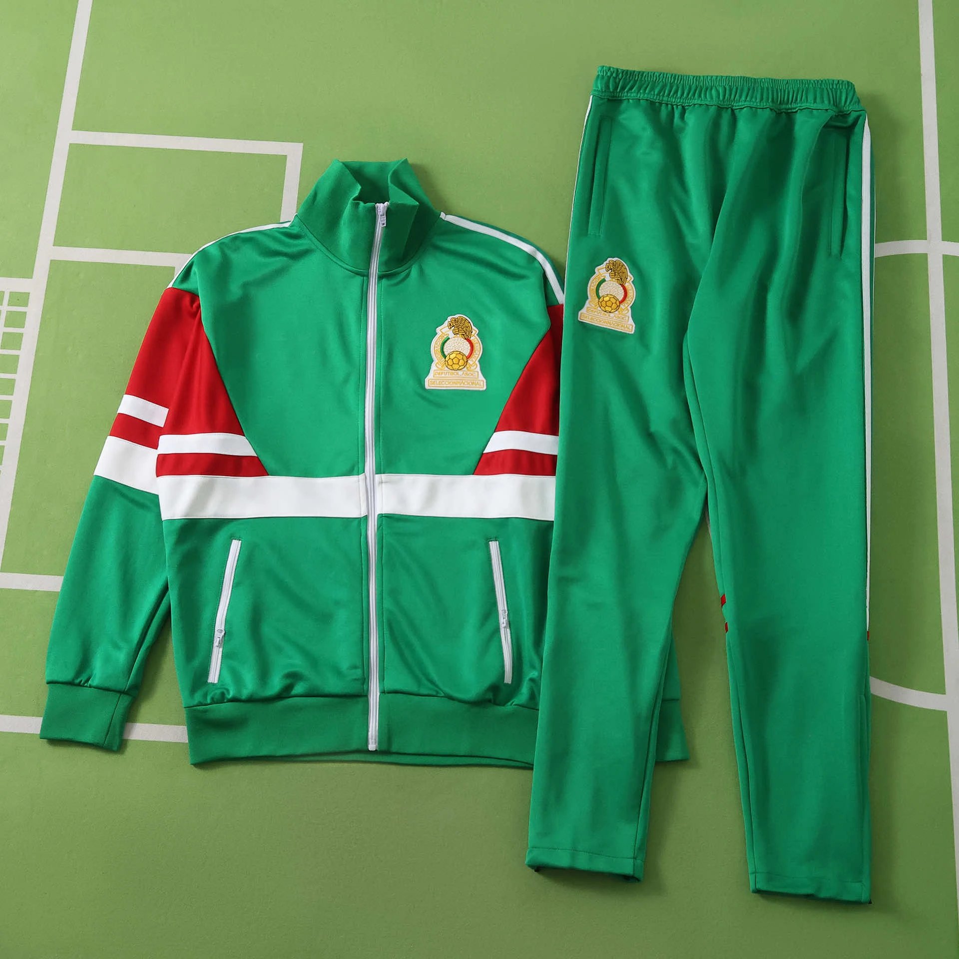2026 Mexico Green Retro Jacket Set