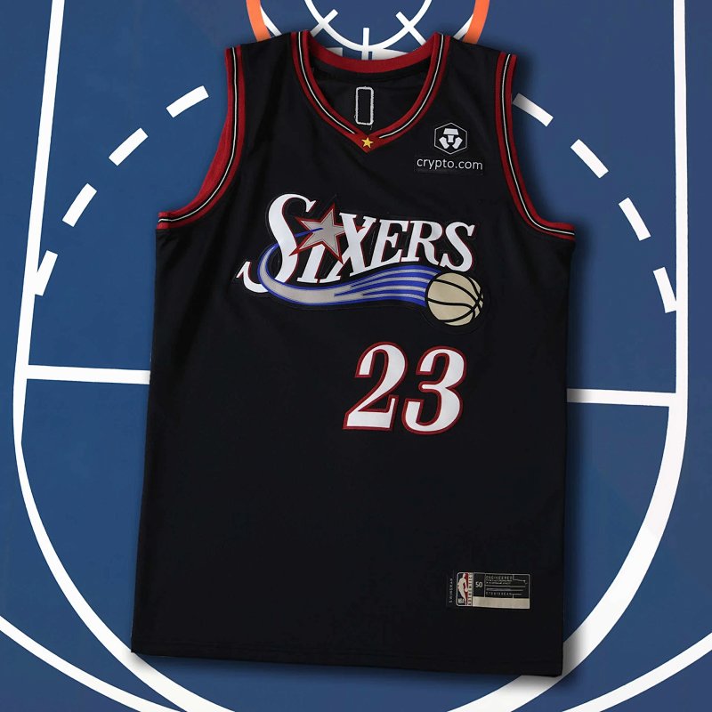 2026 NBA Philadelphia 76ers Black 23-JAMES