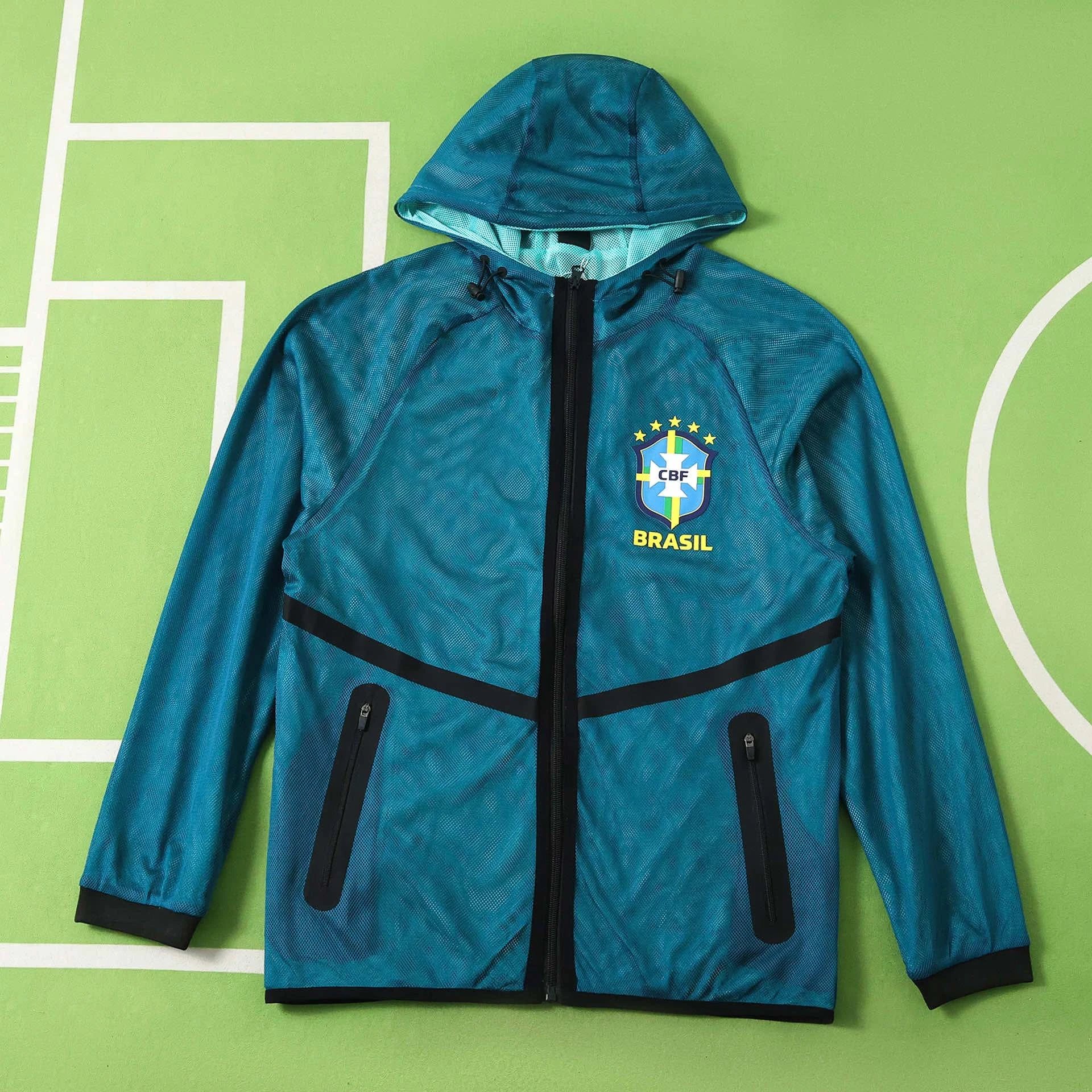 2026 Brazil Green Hoodie Pre match Dress (Please note customization information when placing the order, messages are not included)