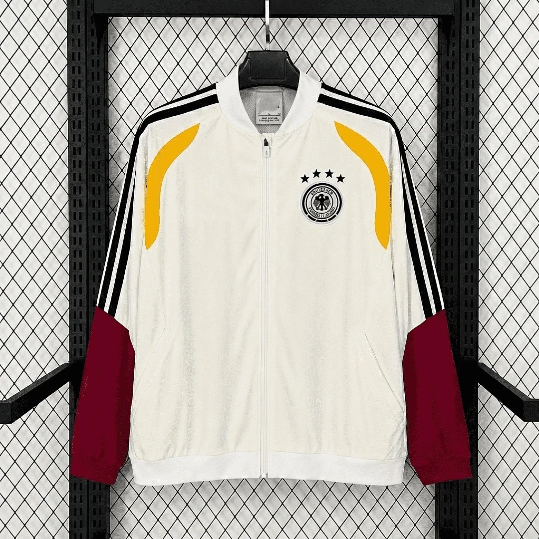 2026 German White Red Sleeve Trench Coat
