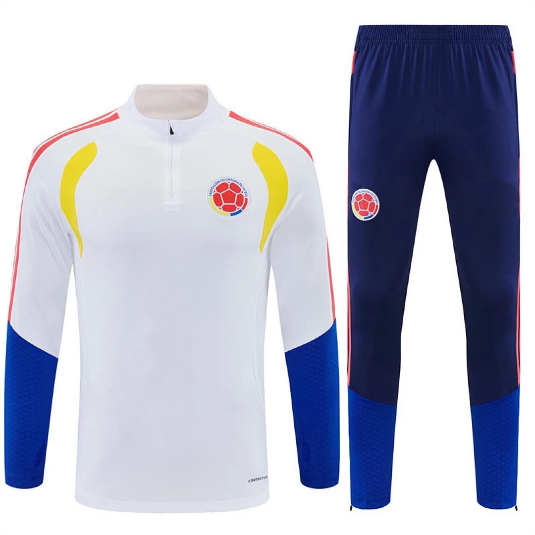 2026 Colombia White Red Shoulder Training Half-Zip Set