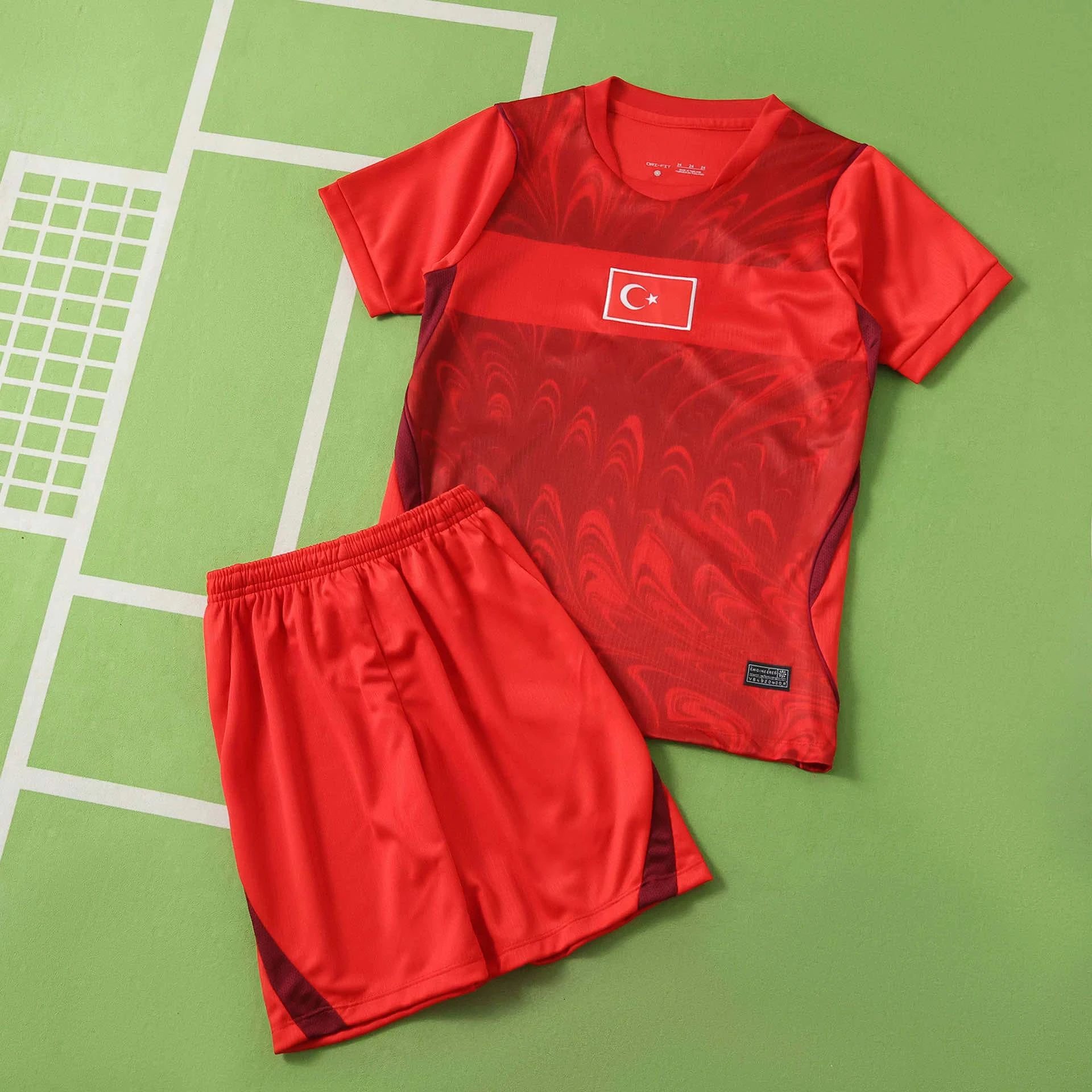 2026 Turkey Away Red Kids Jersey (Please note customization info when placing order; messages are not accepted)
