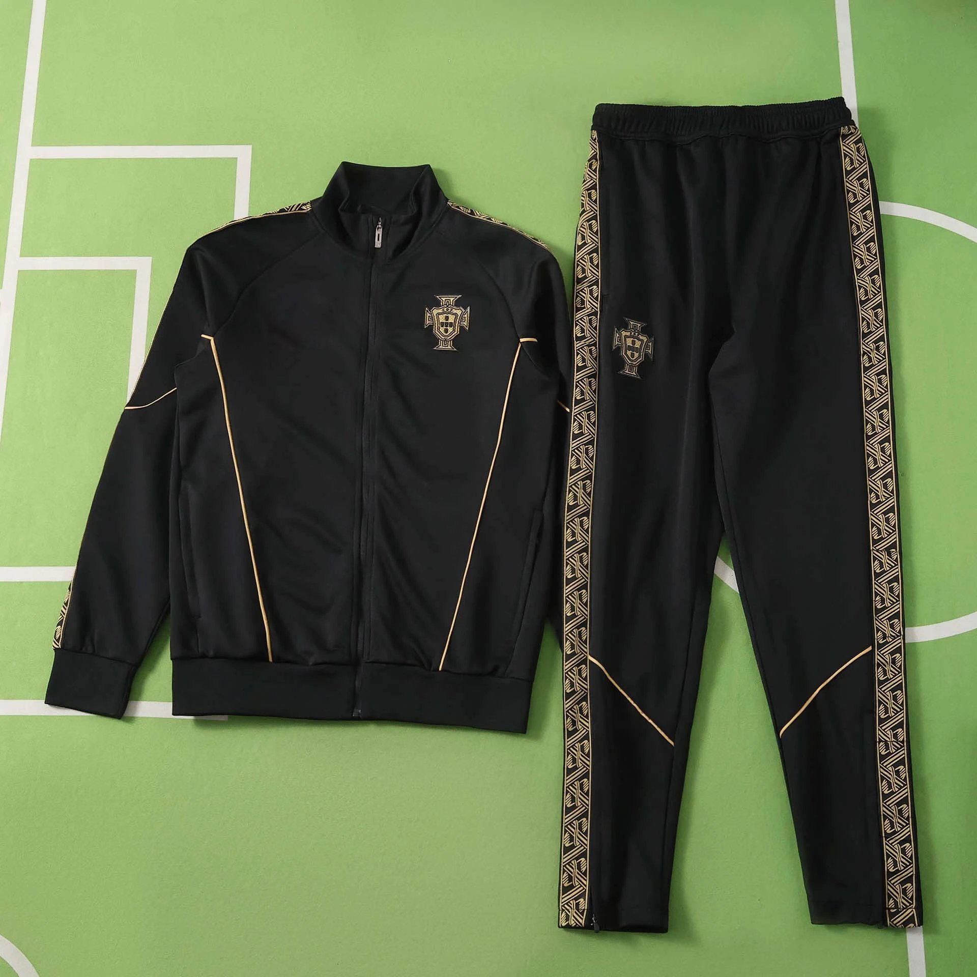 2026 Portugal Black Training Jacket Set