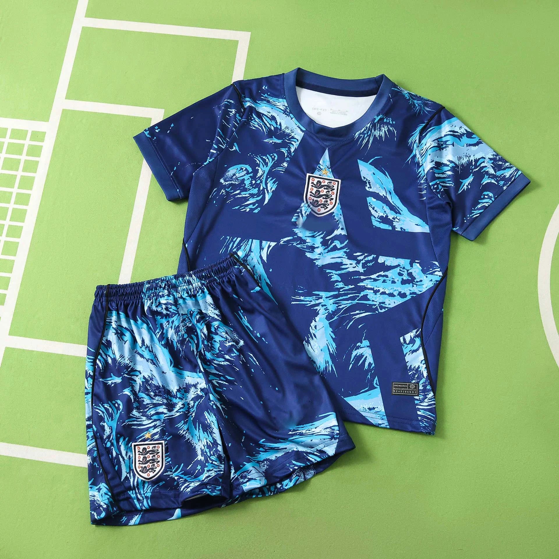 2026 England Blue Goalkeeper Kids Kit (Please note customization info in your order; messages are not accepted)
