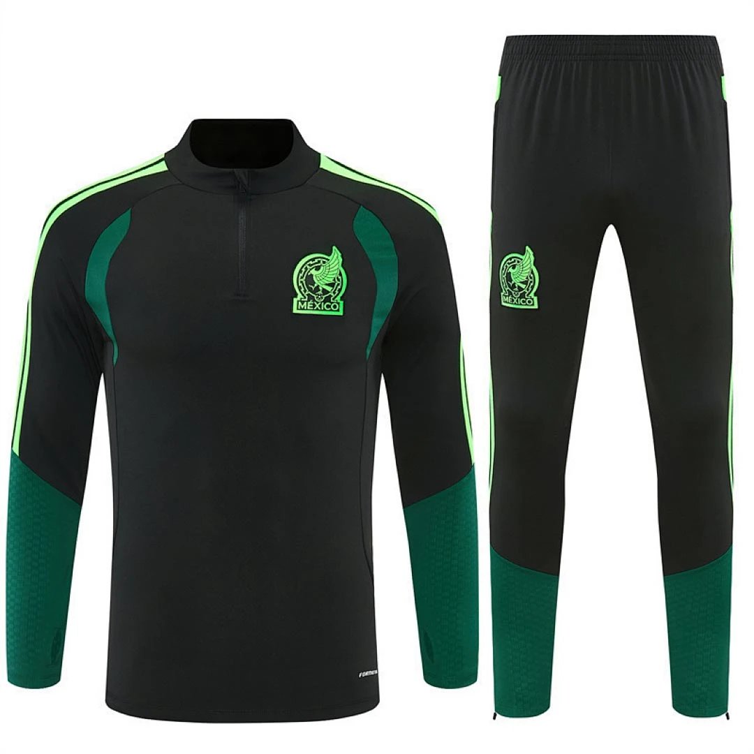 2026 Mexico Black Half-Zip Training Suit