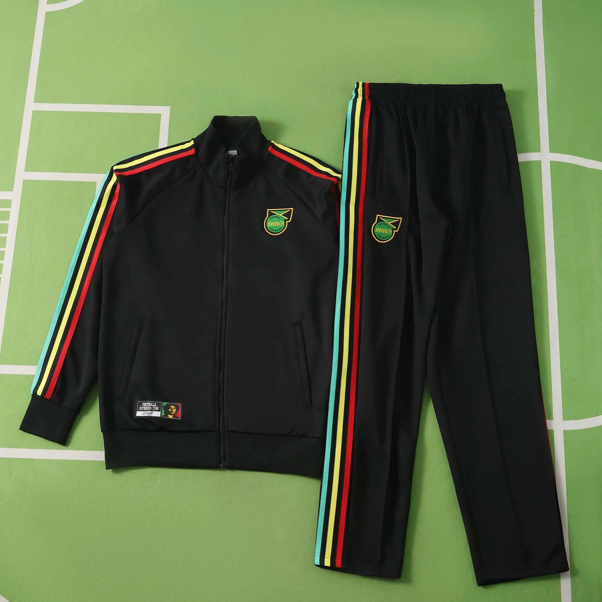 2026 Jamaica Black Tracksuit Jacket Set