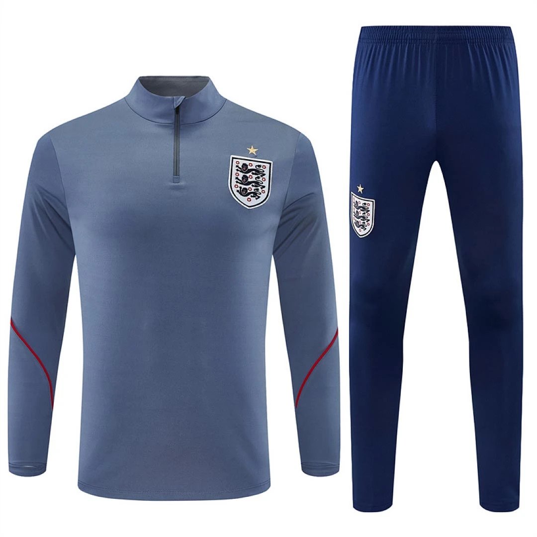 2026 England Grey Training Half-Zip Tracksuit Set