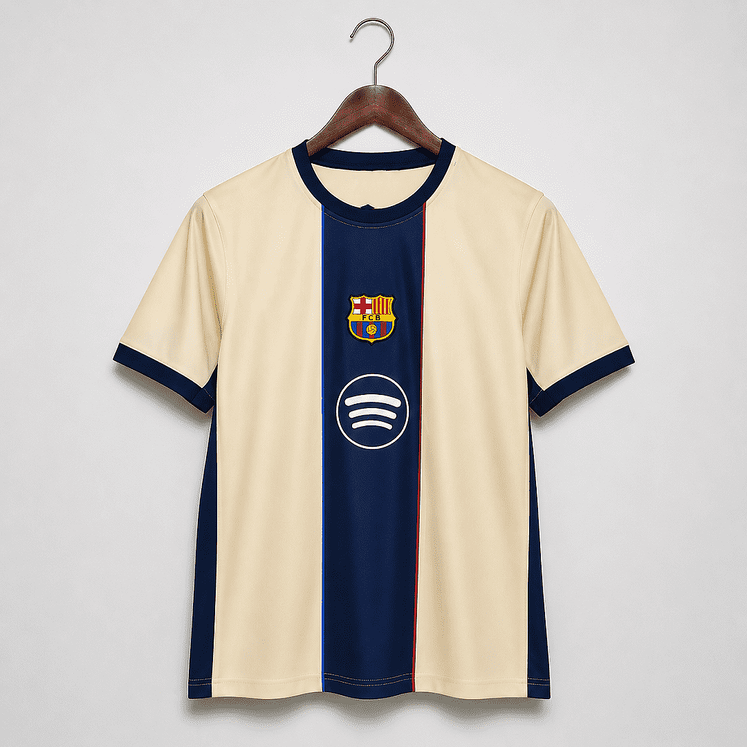 2627 Barcelona Beige Navy Casual T-Shirt