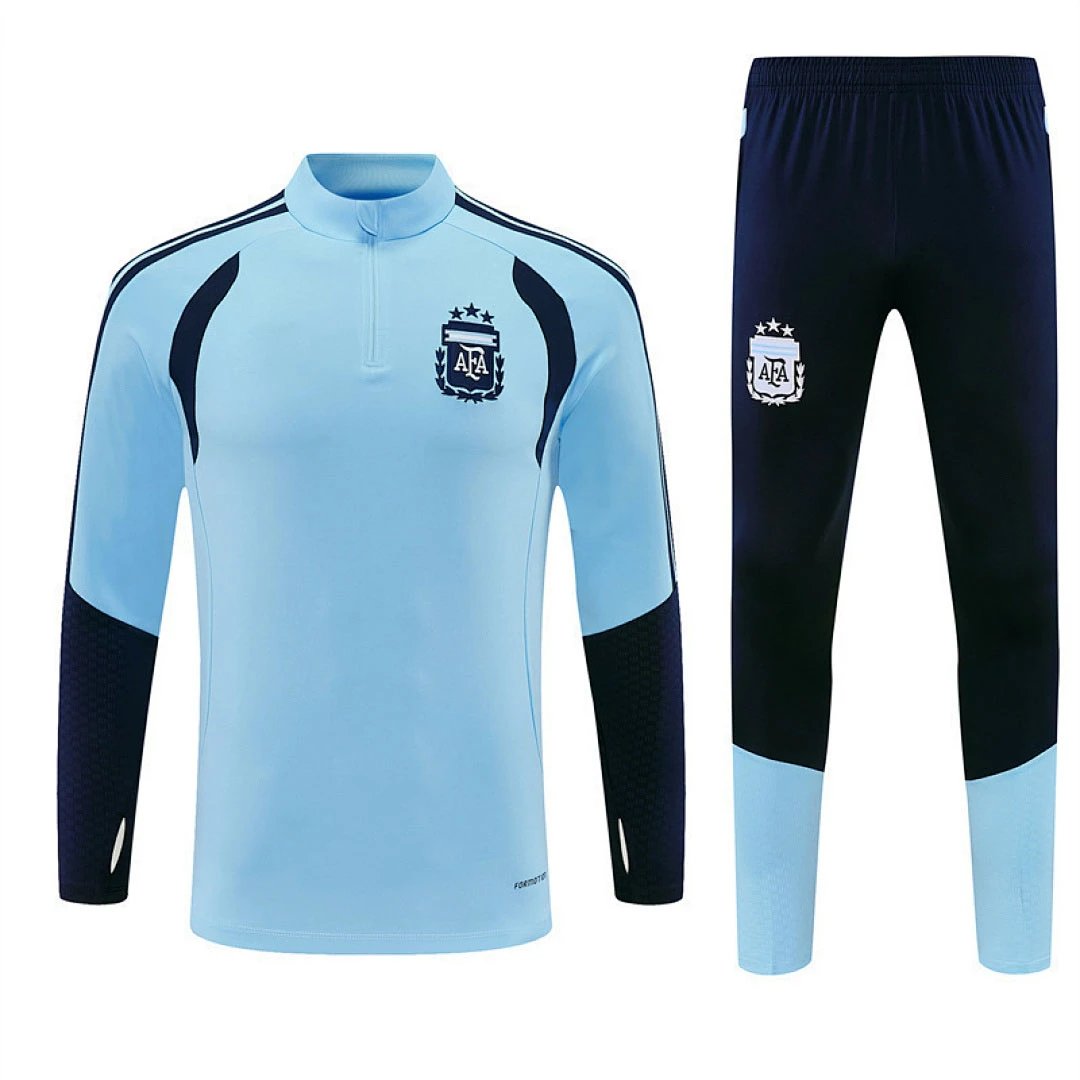 2026 Argentina Light Blue and Dark Blue Arm Training Half-Zip Set