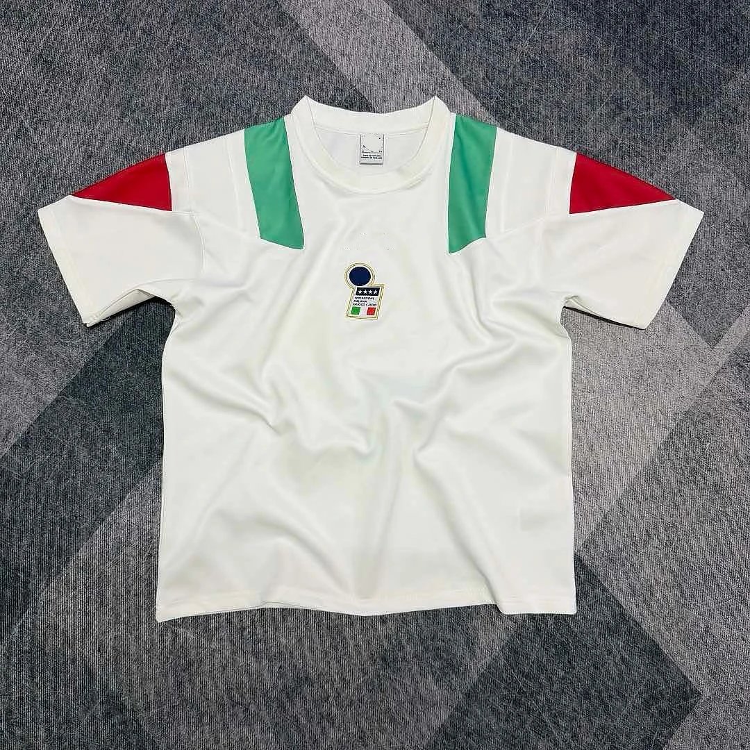 2026 Italian white green red shoulder casual T-shirt