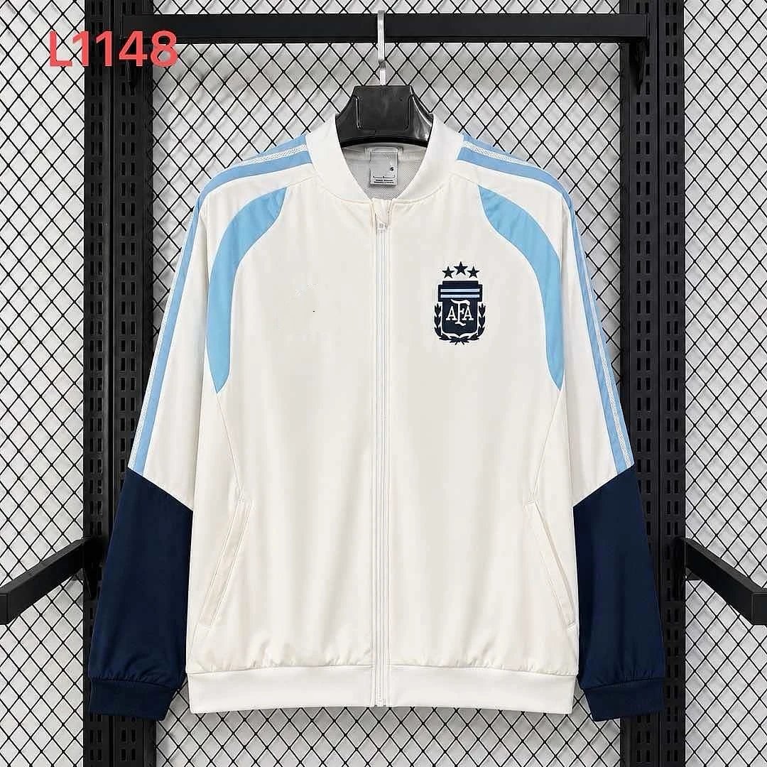 2026 Argentina White and Blue Shoulder Windbreaker
