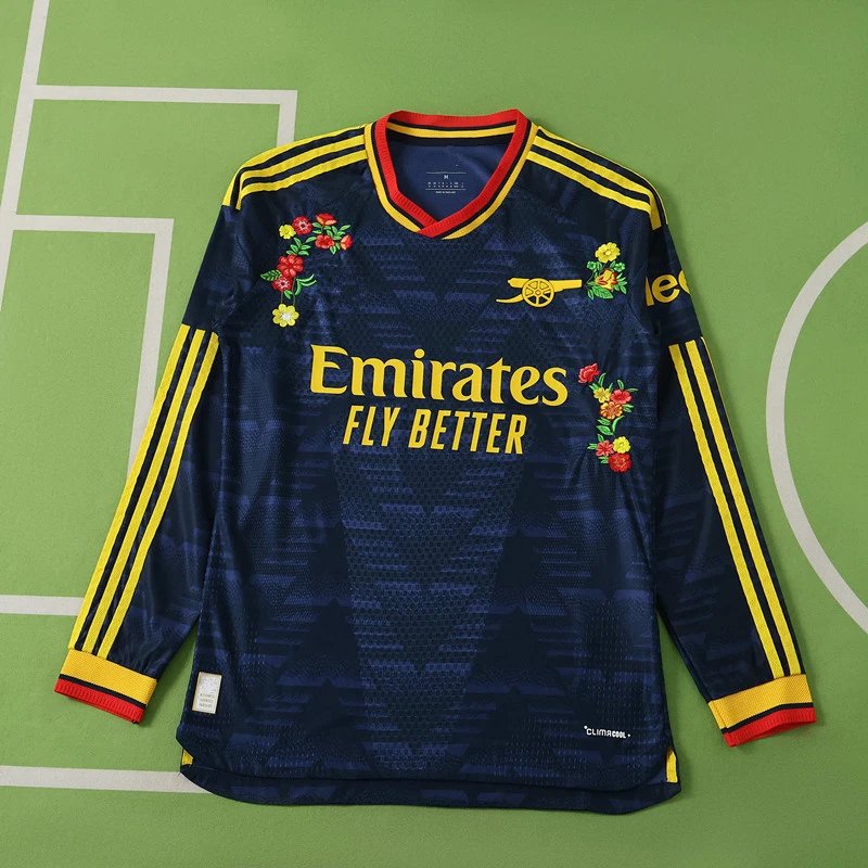 2627 Arsenal Away Embroidered Long-Sleeve Player Version