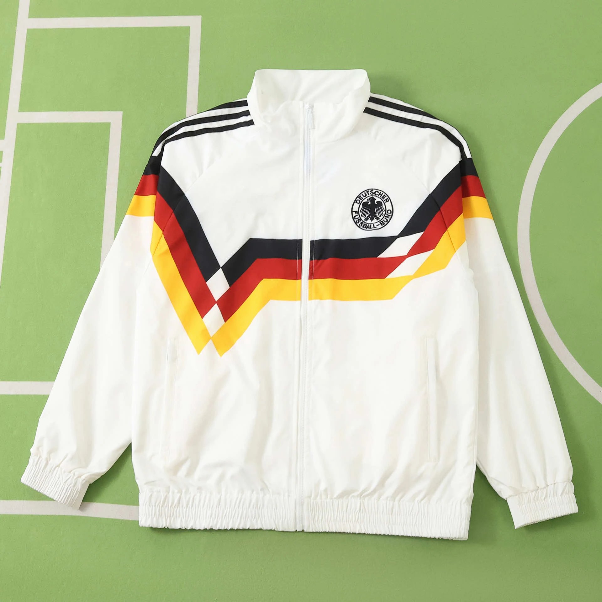 1990 German White Embroidered Trench Coat