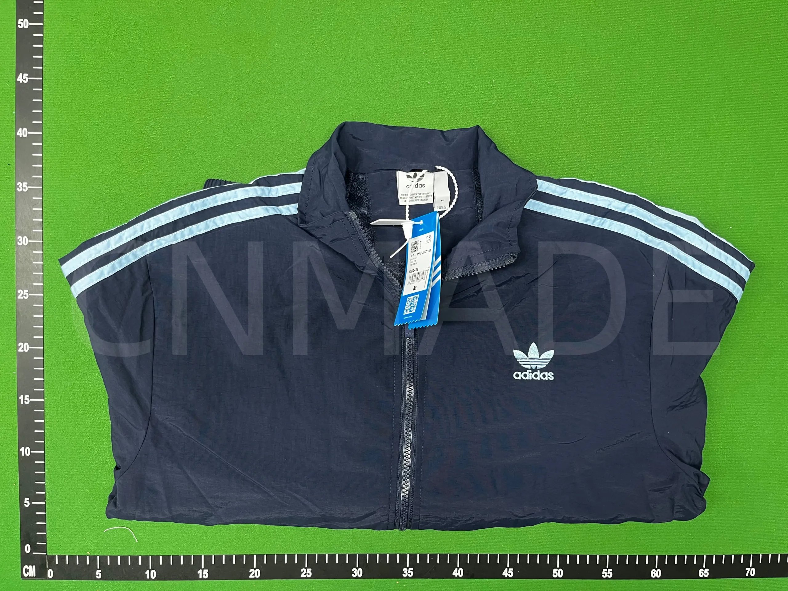 Adidas Originals Windbreaker Navy Blue with Light Blue Stripes Jacket Outerwear - 16