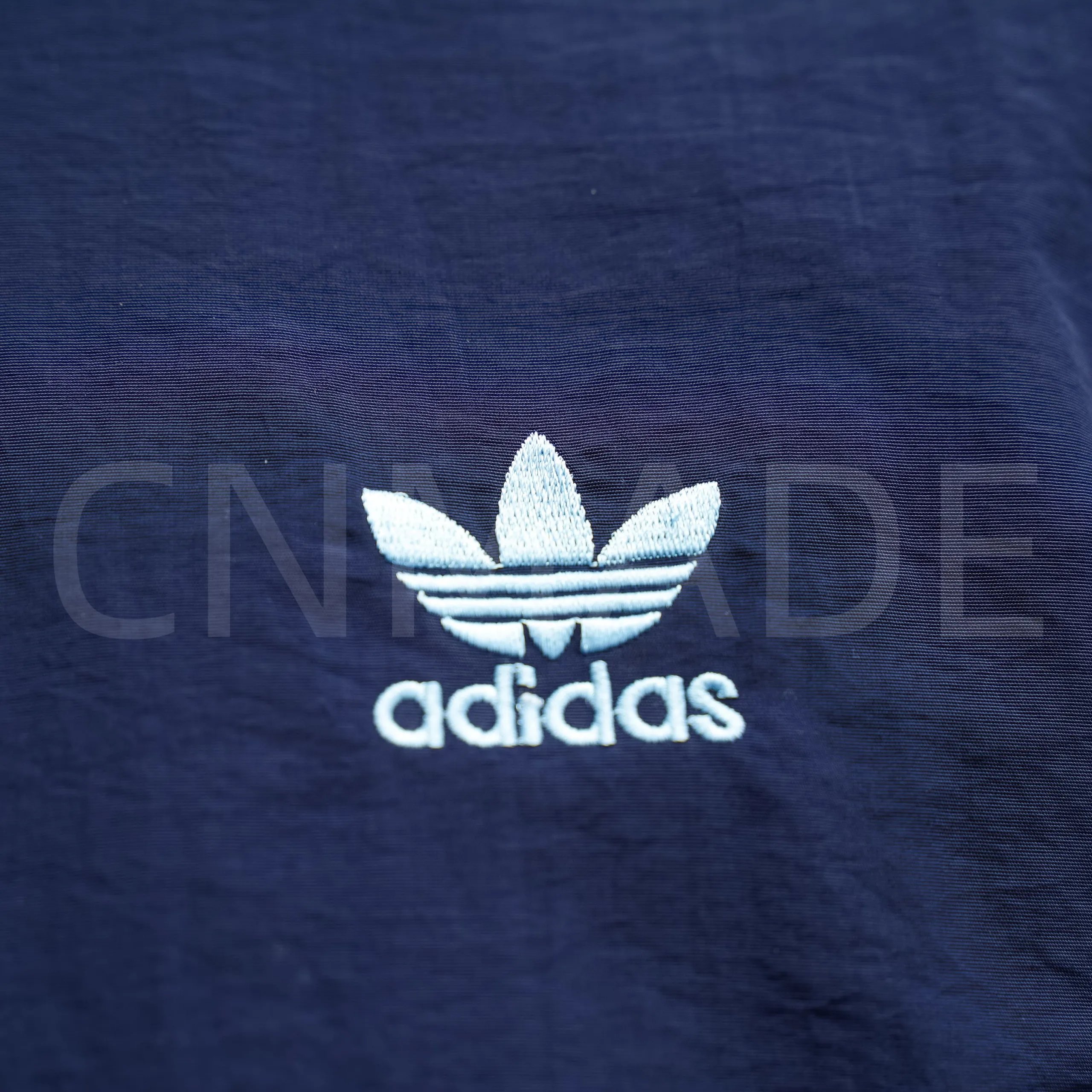 Adidas Originals Windbreaker Navy Blue with Light Blue Stripes Jacket Outerwear - 38