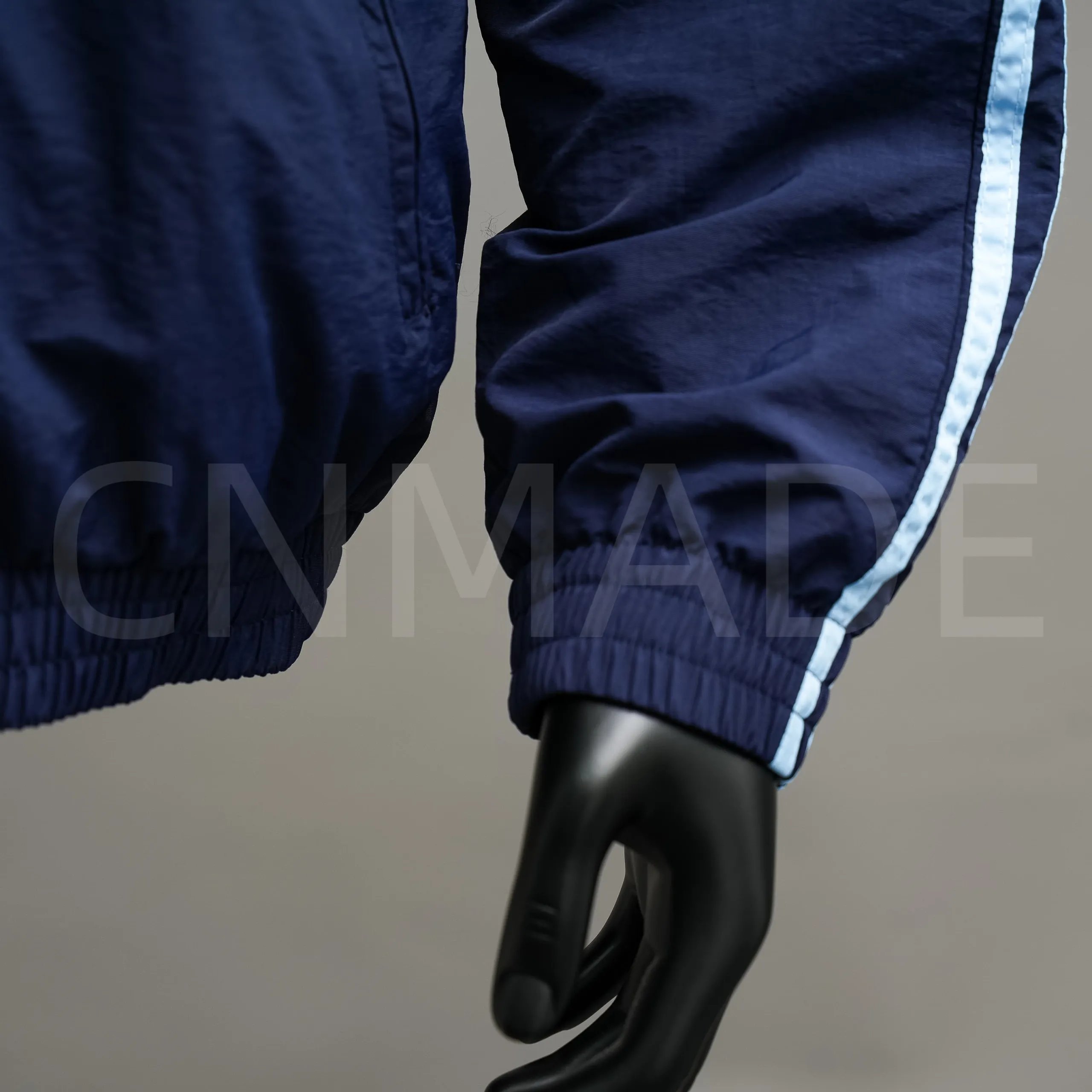Adidas Originals Windbreaker Navy Blue with Light Blue Stripes Jacket Outerwear - 36