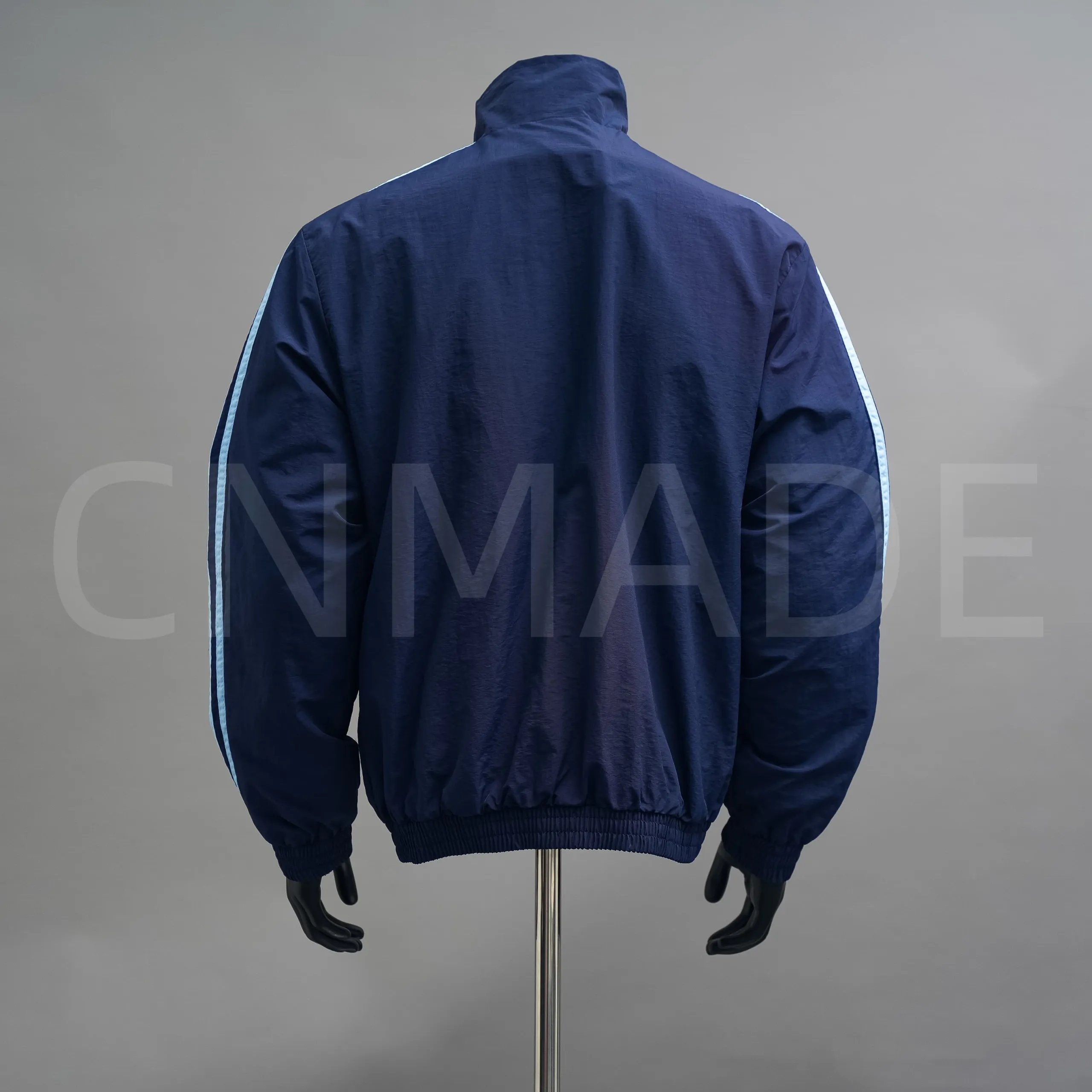 Adidas Originals Windbreaker Navy Blue with Light Blue Stripes Jacket Outerwear - 32