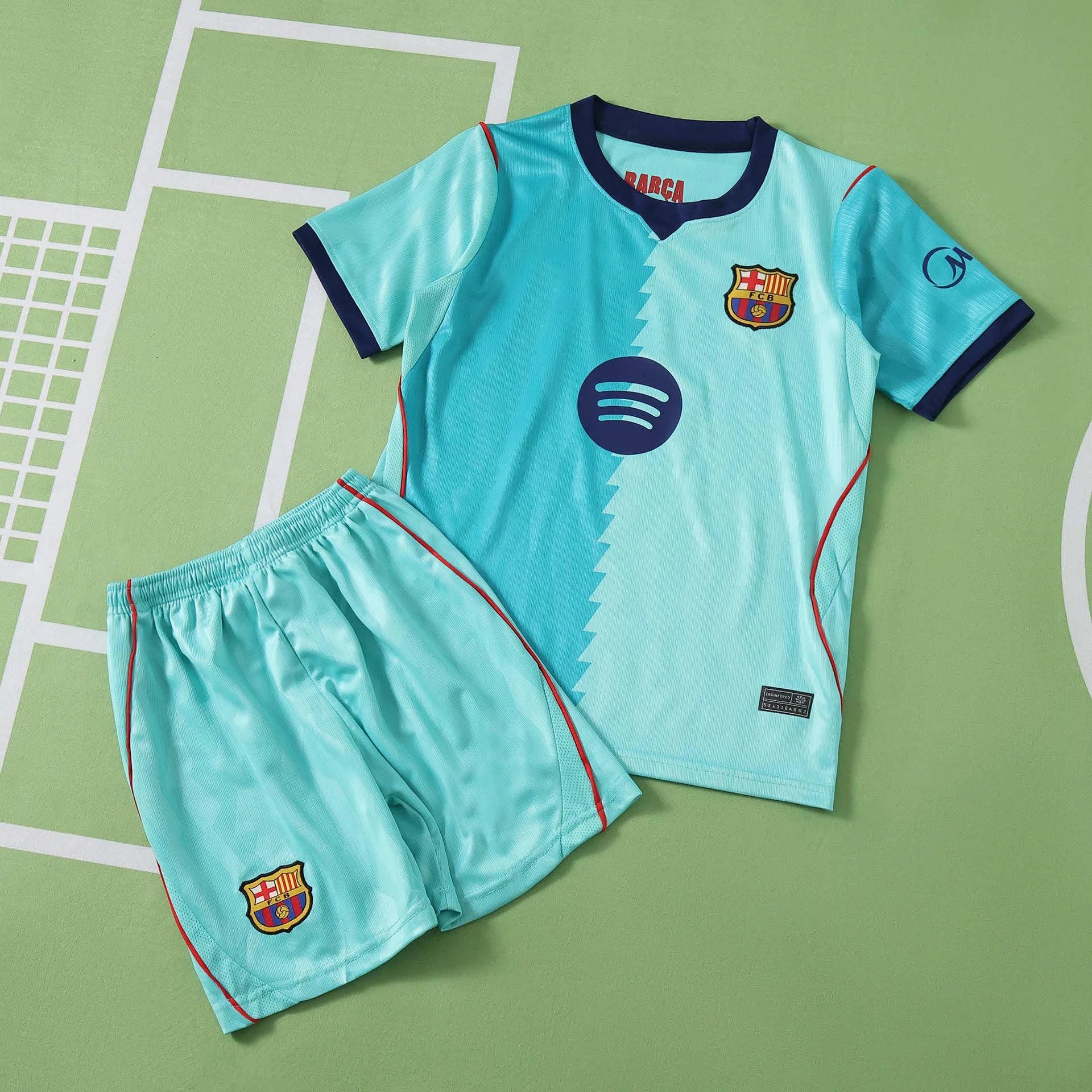 2627 Barcelona Away Green Kids Jersey (Please note customization in order remarks, messages will not count)