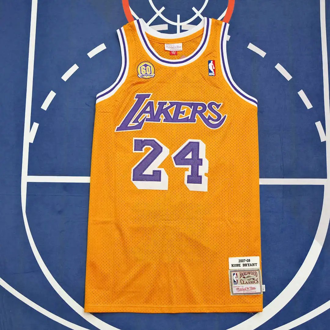 NBA L.A. Lakers 24#BRYANT with Small Text on Back (Custom info: please leave a note when placing the order. Sending a message is not accepted)