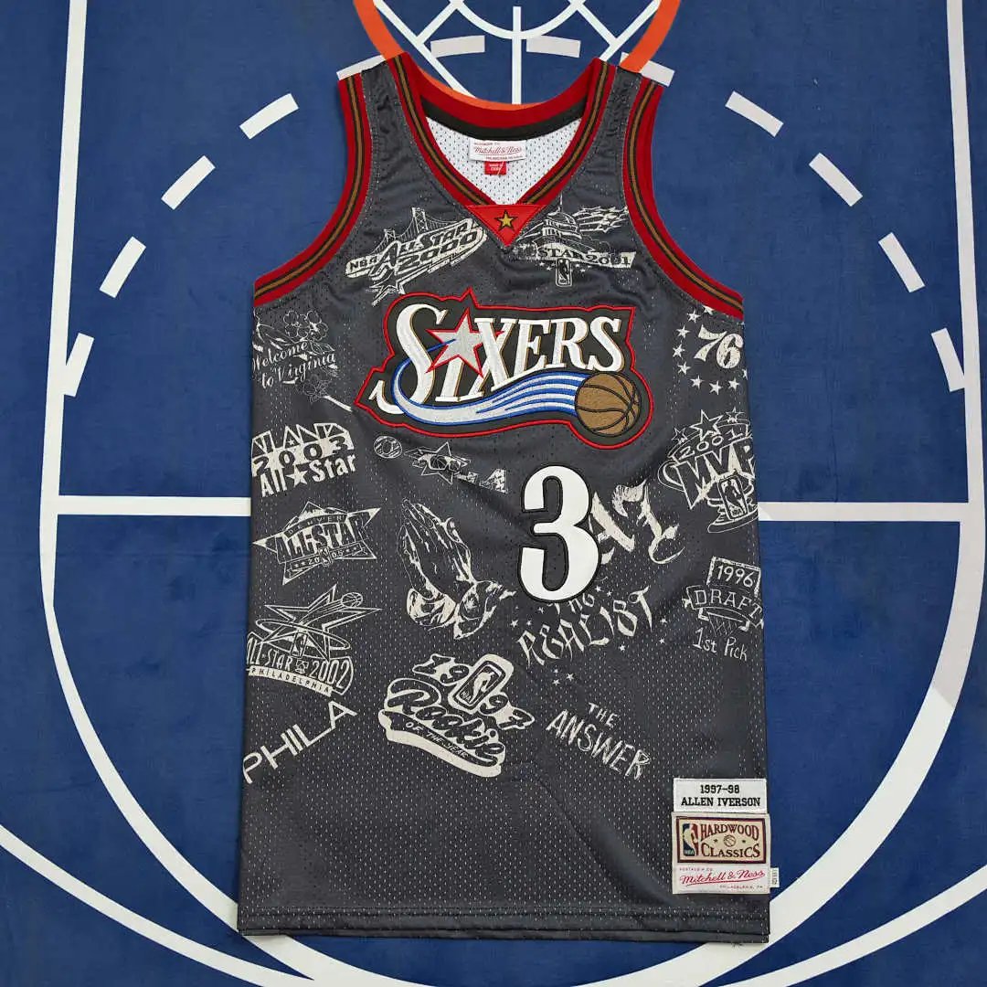 NBA Philadelphia 76ers 3# IVERSON (Please note customization details when placing order; messages are not counted)