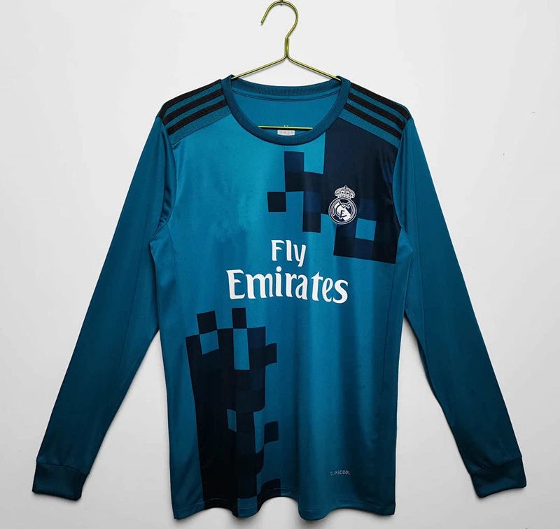 Real Madrid 1718 Away Kit Green Long-Sleeve Thai Version (Please leave customization details in your order; messages don't count)