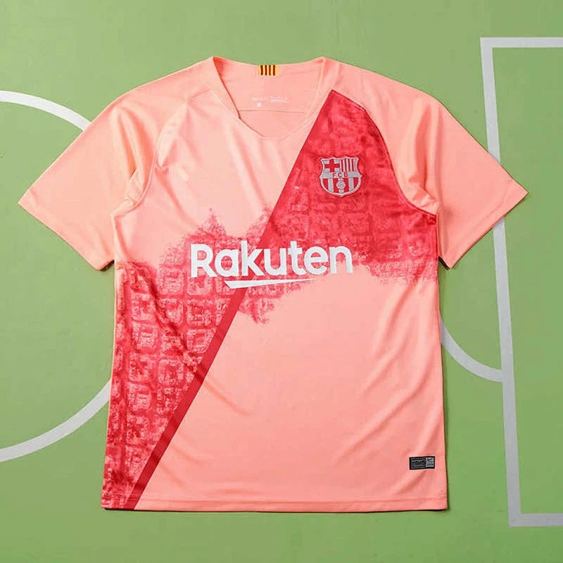 Barcelona 2018-19 Second Away Pink Replica Jersey (Please leave customization note when ordering; messages are not accepted)