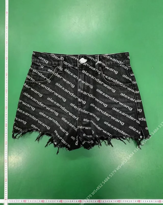 Alexander Wang Shorts Logo Print Denim product detail image 2