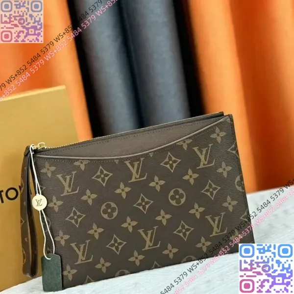 Louis Vuitton Monogram Canvas Pochette Accessoires Clutch in Brown Clutches - 1