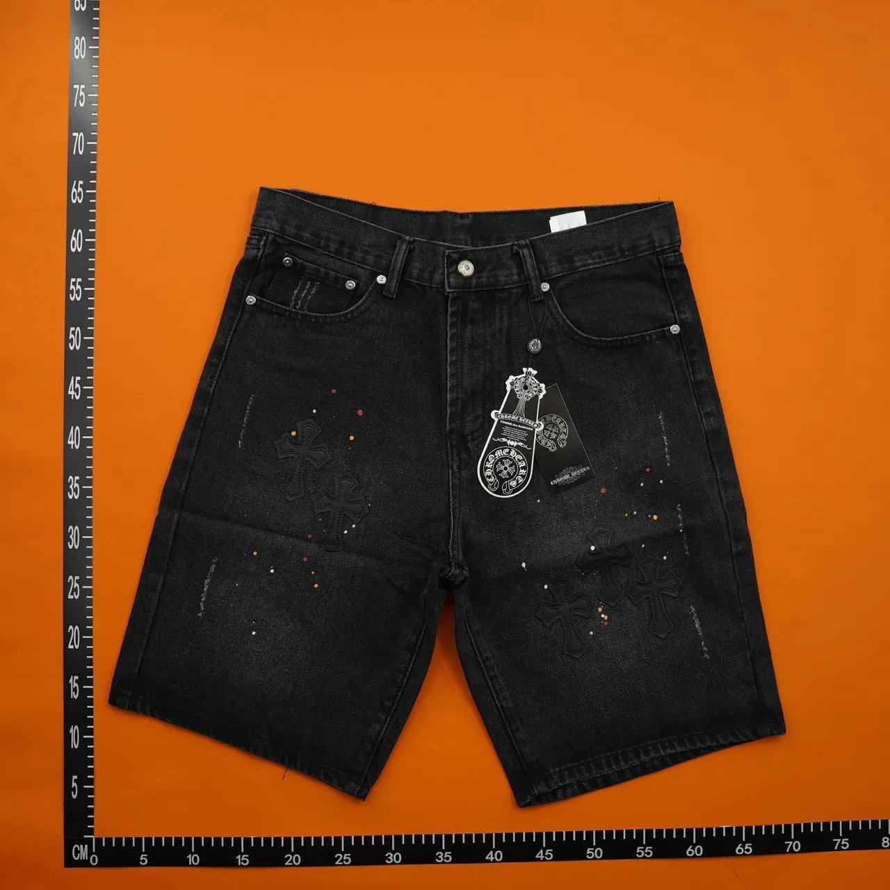 Alexander Wang Logo-Print Denim Shorts Blue - 11