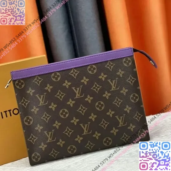 Louis Vuitton Monogram Pochette Métis Clutch Purple Trim Clutches - 1