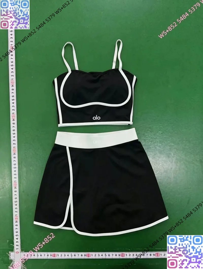 Alo Matching Sets Contrast-Trim Crop Top and Wrap-Style Skirt Set image 2
