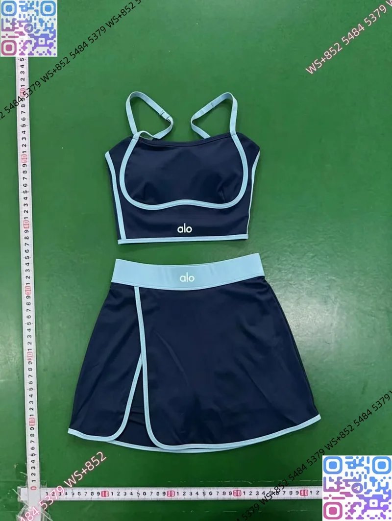 Alo Matching Sets Contrast-Trim Crop Top and Wrap-Style Skirt Set image 4