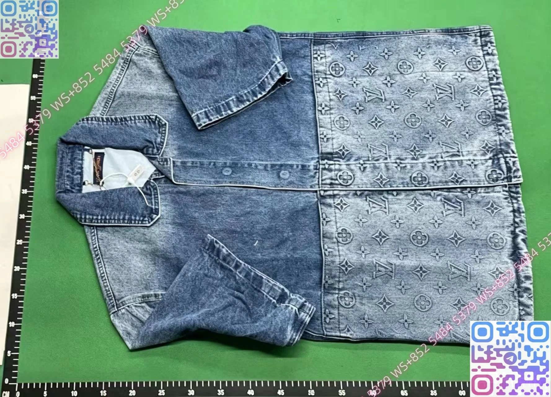 Loewe Anagram Print Denim Shirt and Shorts Set Black - 12