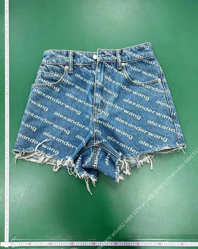 Alexander Wang Shorts Logo Print Denim product detail image 3