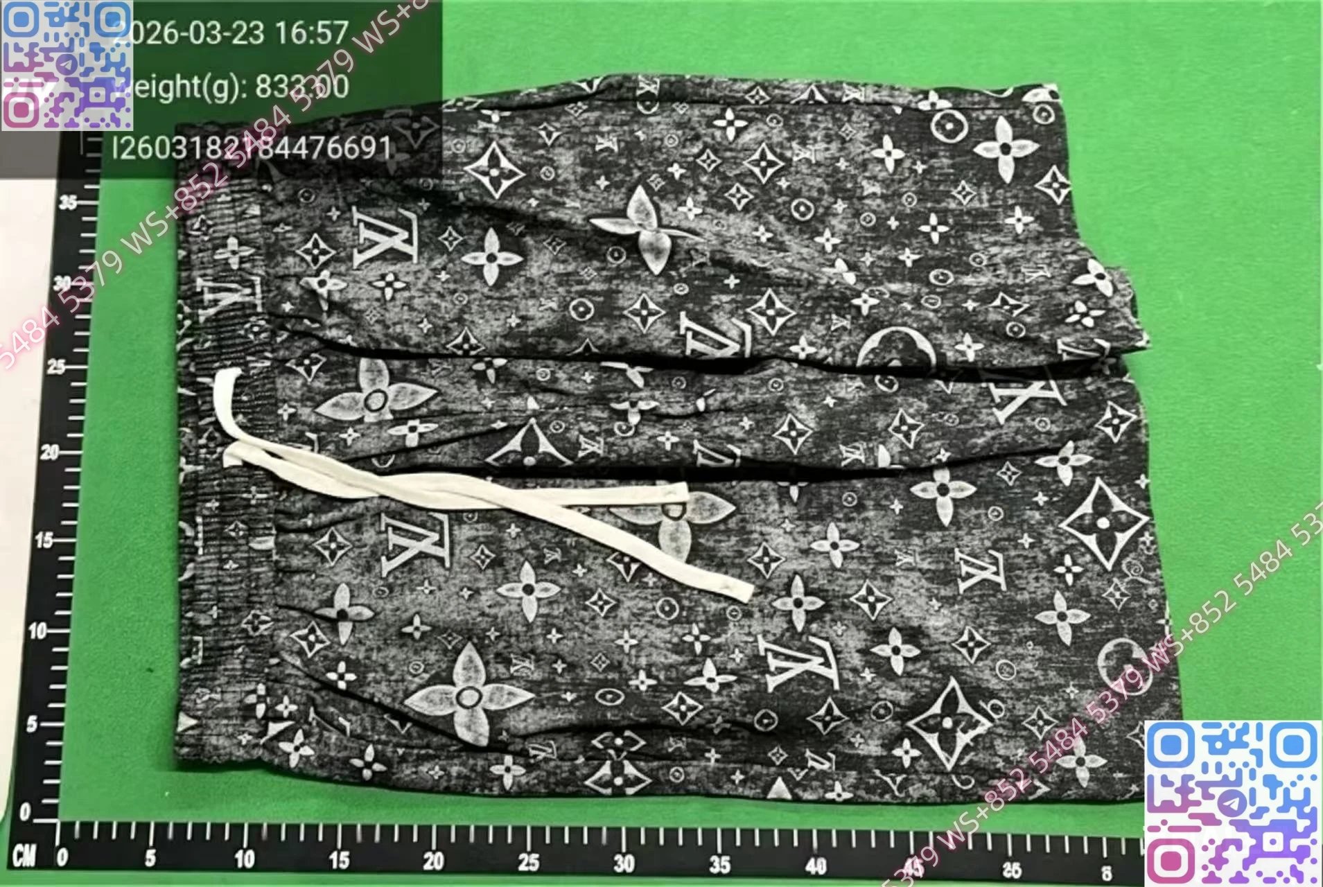Loewe Anagram Print Denim Shirt and Shorts Set Black - 9