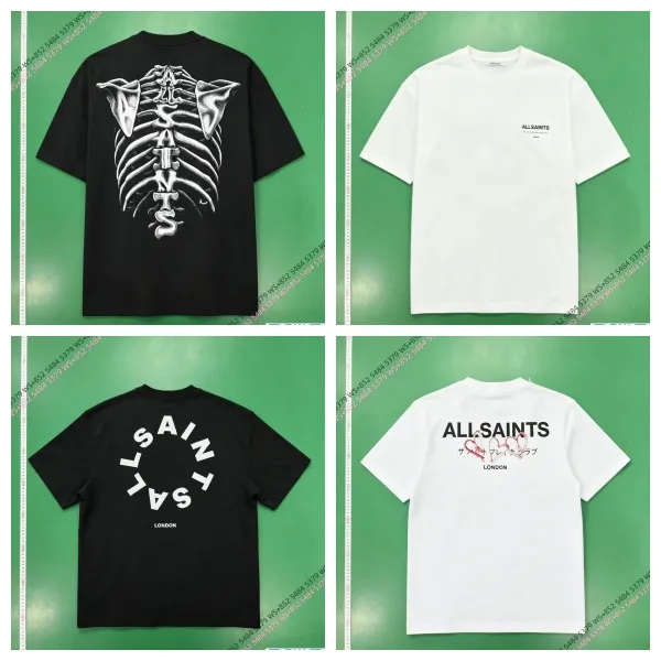 Design AllSaints Peace Chain Skull Graphic T-Shirt White T-Shirts - 2