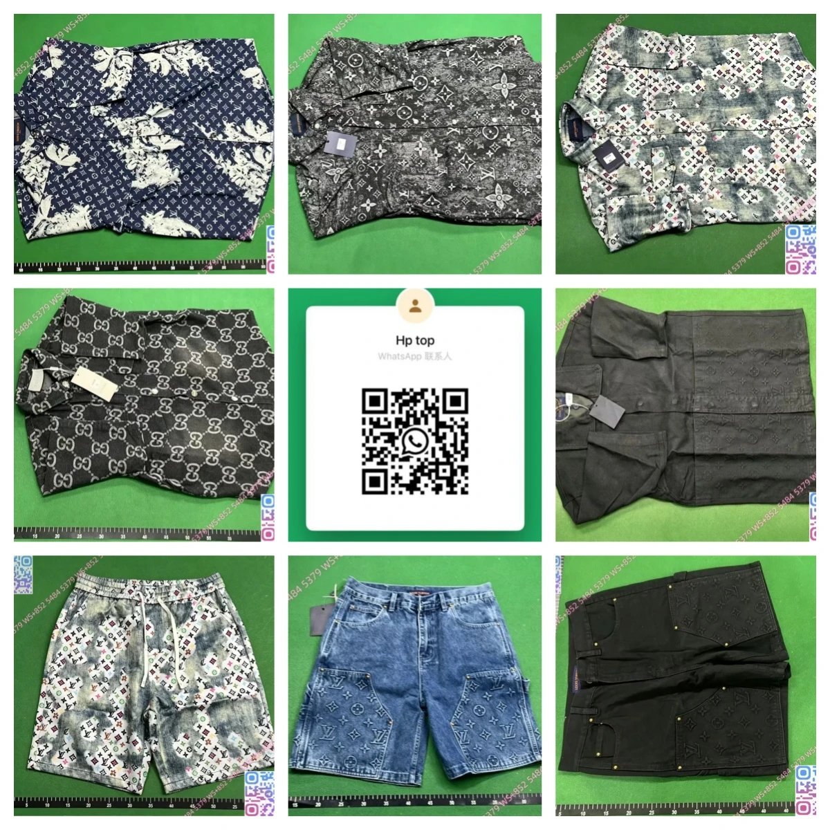 Loewe Anagram Print Denim Shirt and Shorts Set Black - 2