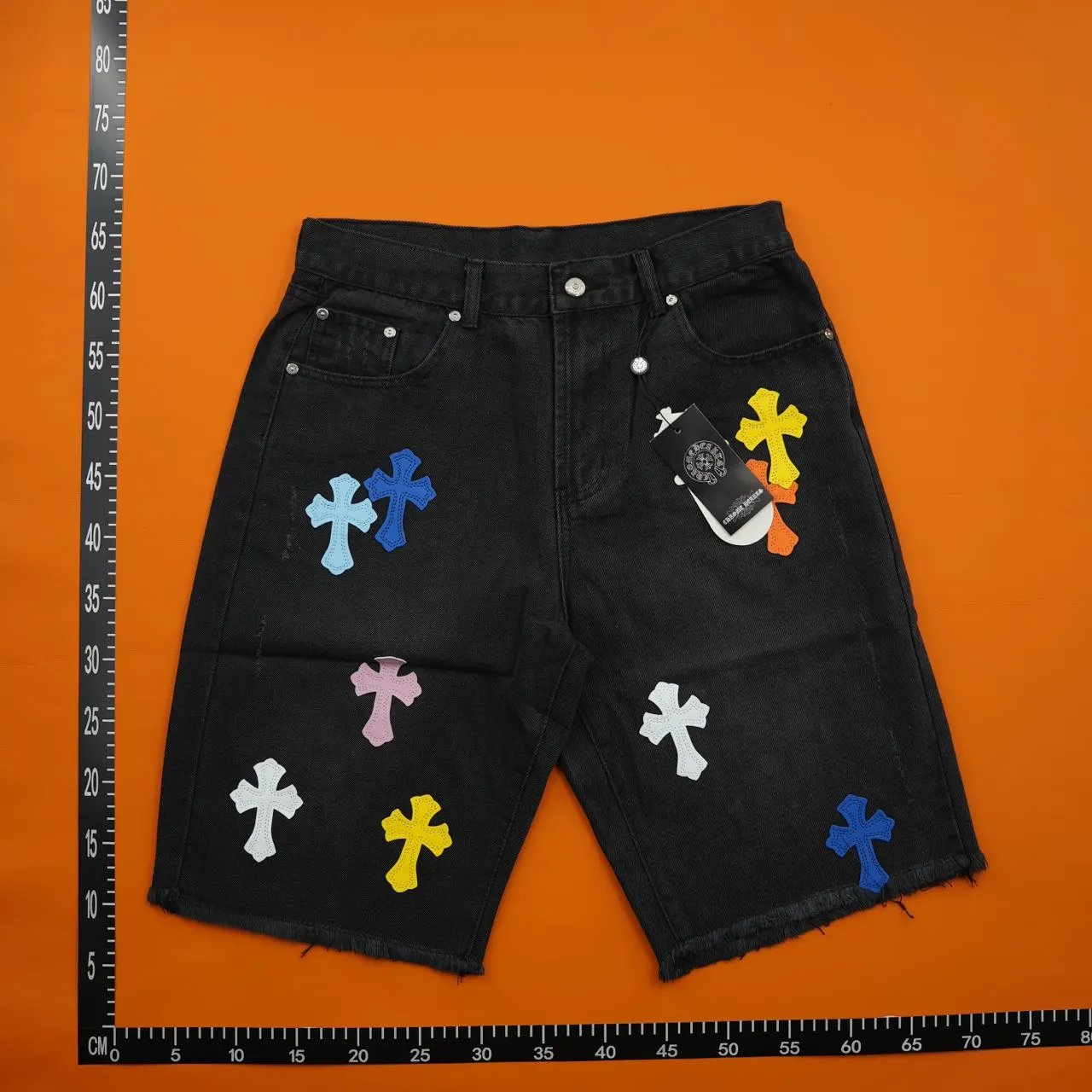 Alexander Wang Logo-Print Denim Shorts Blue - 9