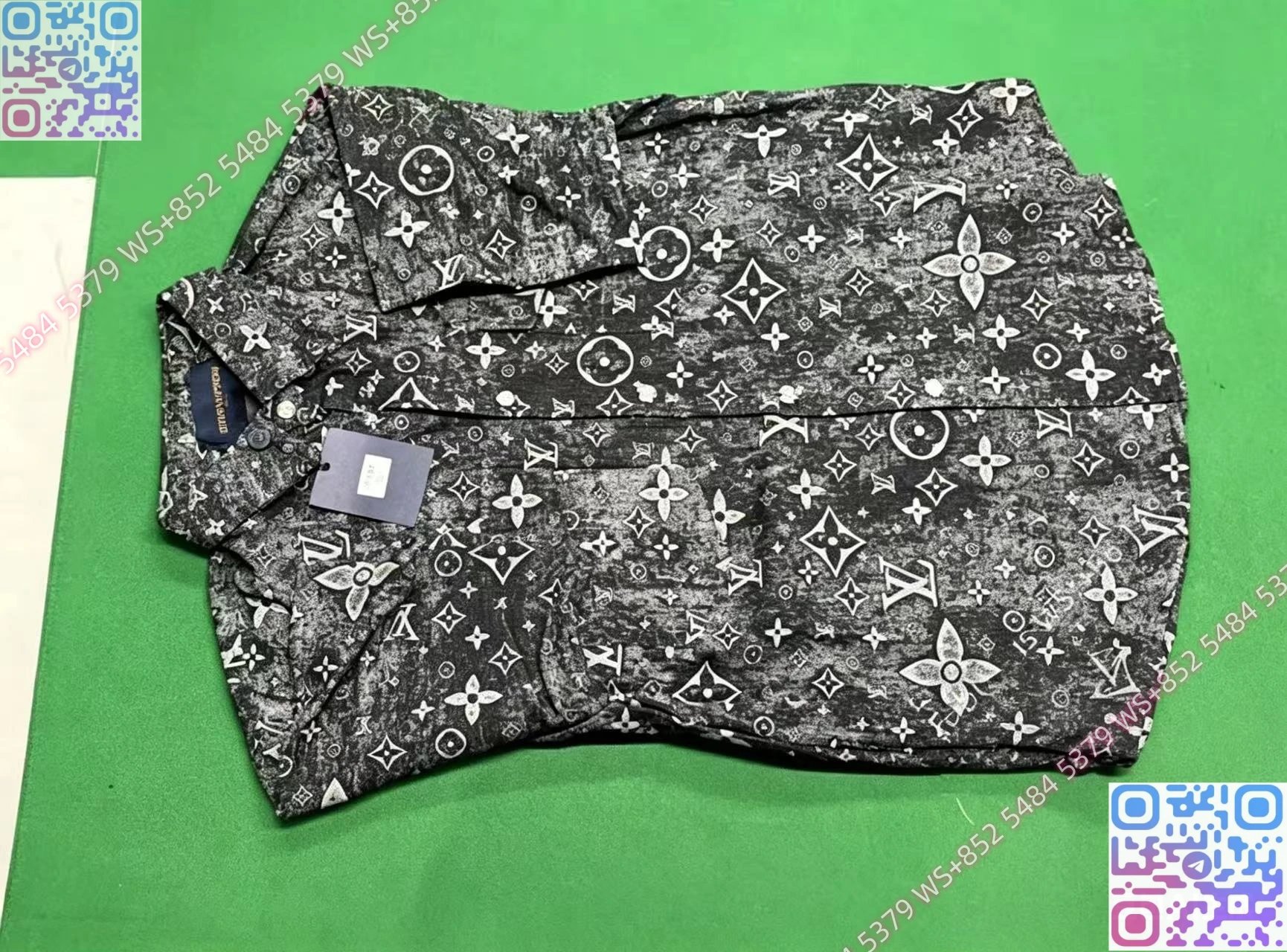 Loewe Anagram Print Denim Shirt and Shorts Set Black - 8