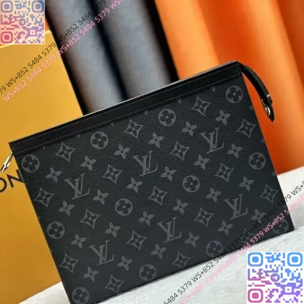 Louis Vuitton Monogram Eclipse Clutch Black Clutches - 1